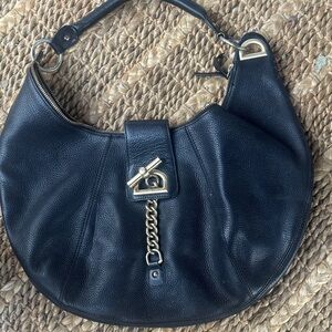 Charles David Black Hobo Bag with Chain Accent